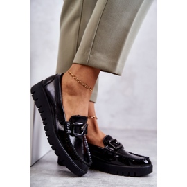 Sergio Leone Lackade Loafers På Svarta Kjersti Plattformen 4