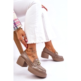 S.Barski Fashionabla pumps med massiva klackar beige Imani 4
