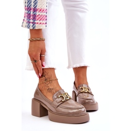 S.Barski Fashionabla pumps med massiva klackar beige Imani 1