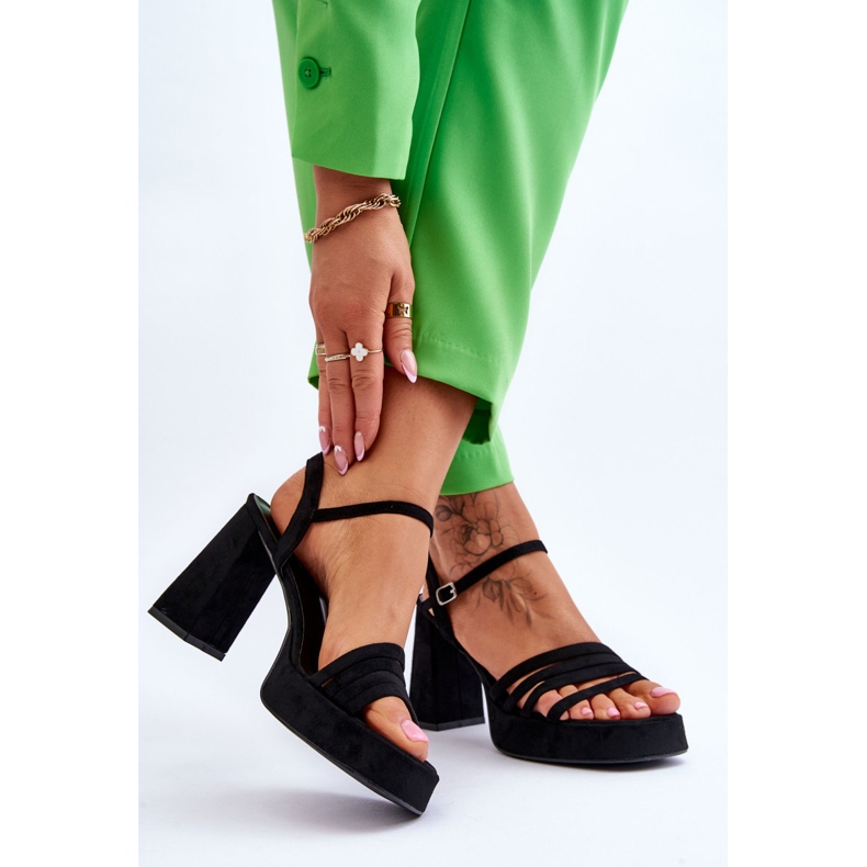 Damklackar och plattformssandaler i mocka Svart Verda 2