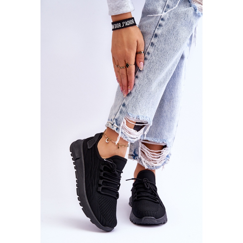 FB2 Slip-On Sports Sneakers dam Svart Rosett 1