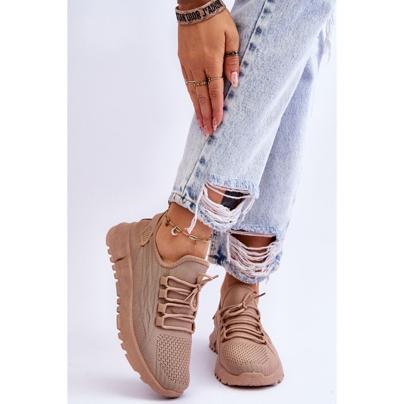 FB2 Slip-on sneakers för kvinnor Mörk Beige Rosett brun 1