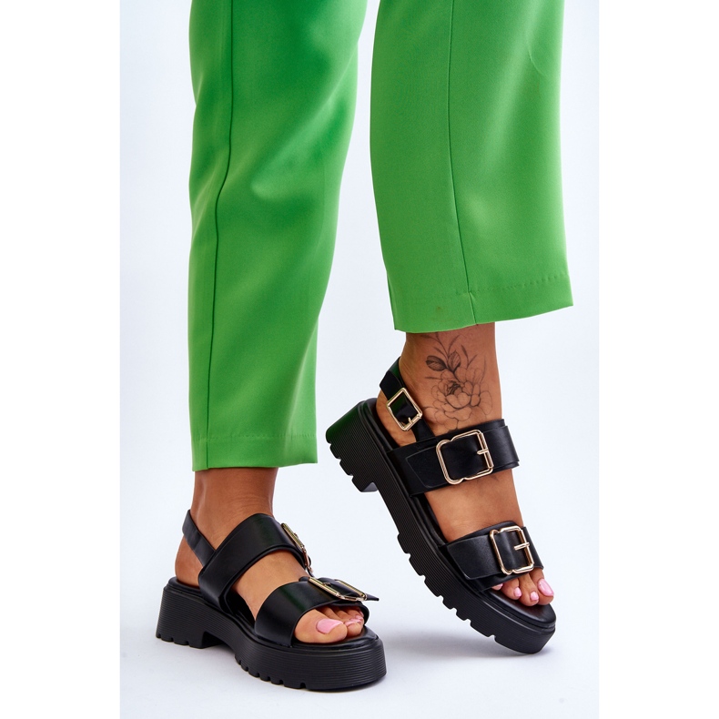 FB2 Skinnbekväma sandaler Svart Alayah 2