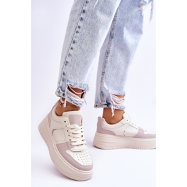 Bexley Women's High Platform Trainers Light Beige 2