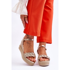 FB2 Klassiska lädersandaler Guld Denisse gyllene 1