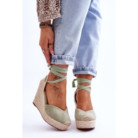 Damsandaler med snörning, grön Bethany 1