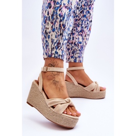 Damsandaler Beige Kendall brun 2