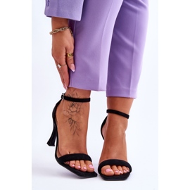 Mocka kvinnors klacksandaler Svarta Rousses 1