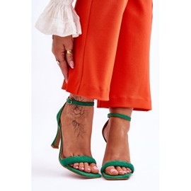 Mocka kvinnors gröna Rousses sandaler med hög klack 1