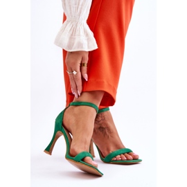 Mocka kvinnors gröna Rousses sandaler med hög klack 2