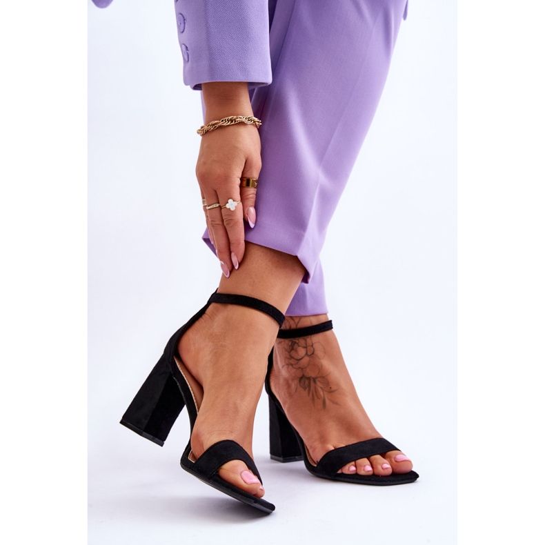 Damsandaler På Stabil Klack Svart Lavissa 2