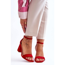 FJ1 Damsandaler På Stabil Klack Röd Lavissa 1