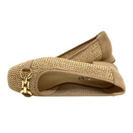 Balettlägenheter för kvinnor Caprice 9-22503-20 311 Bark Comb beige 5