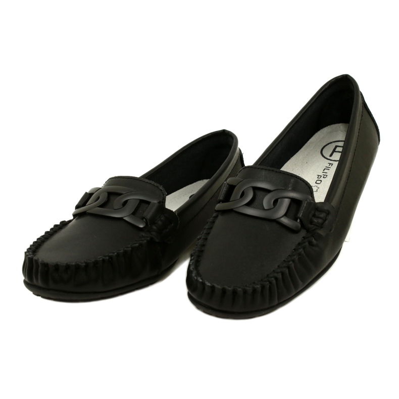 Läder Loafers för kvinnor Filippo DP4547 Svart 3