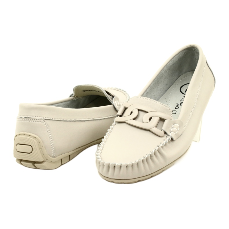 Läder Loafers dam Filippo DP4547 Beige 9