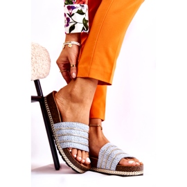 S.Barski Klassiska flip-flops damer med kedja, blå 1