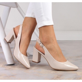 Beige lacksandaler för kvinnor Sergio Leone SK162 1