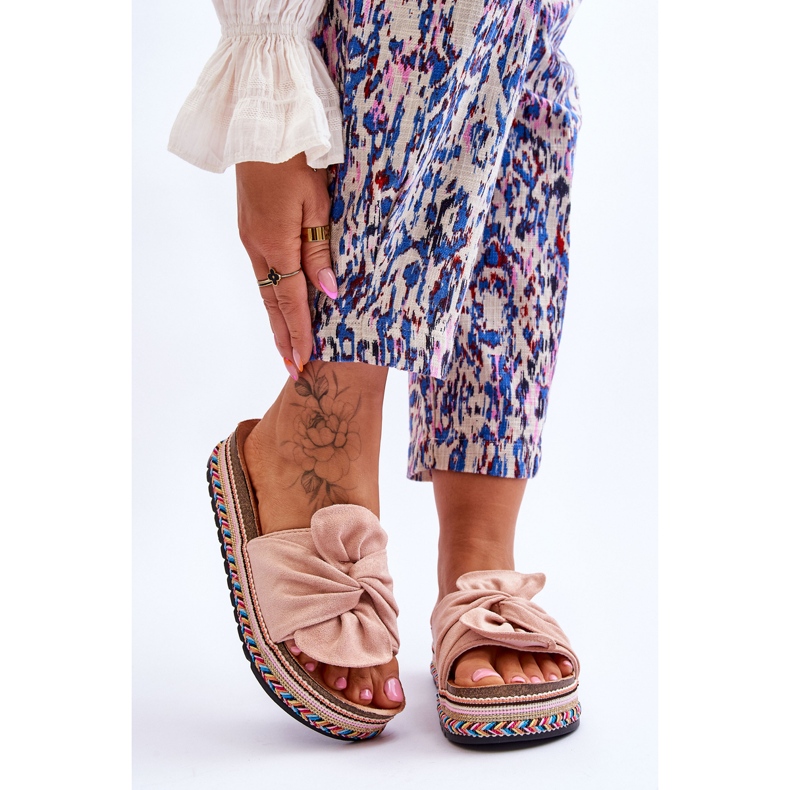 Kvinnors Tofflor På En Massiv Plattform Ljusrosa Terisa 1