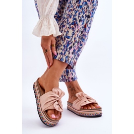 Kvinnors Tofflor På En Massiv Plattform Ljusrosa Terisa 2