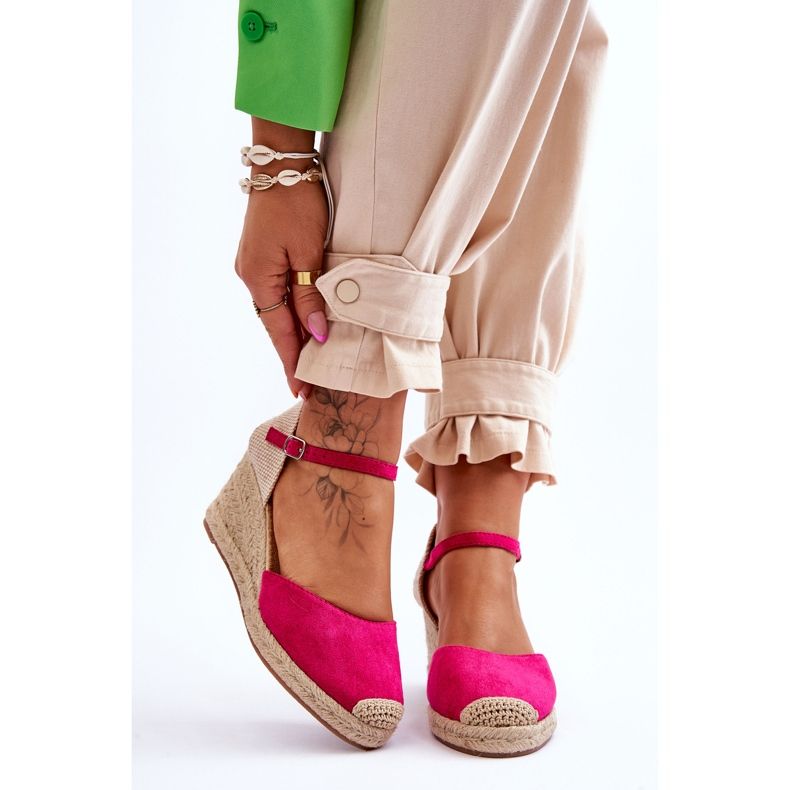 Fuchsia Cammer Mocka Espadrilles Wedge Sandaler rosa 1