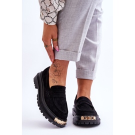 Klassiska Loafers i mocka med svart Monaro-utsmyckning 1