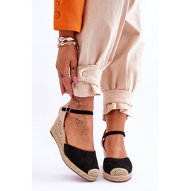 Mocka Espadrilles Wedge Sandaler Svart Cammer 1