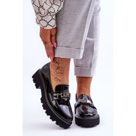 FJ1 Lackade Mockasiner Med Black Glory Plattformsdekoration svart 1