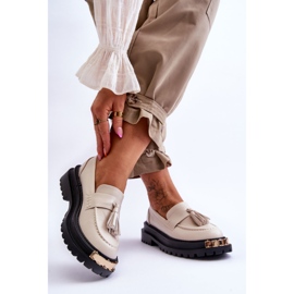 Lonisa Lonis Classic Loafers Med Tofsar Beige 2