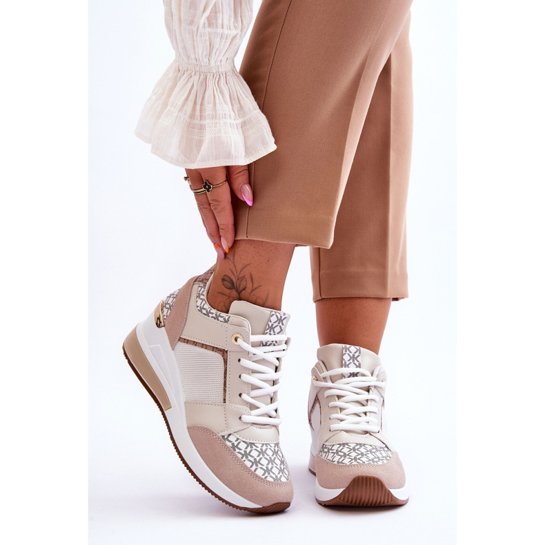 Wedge Sneakers för kvinnor Vit-Beige Nomera 1