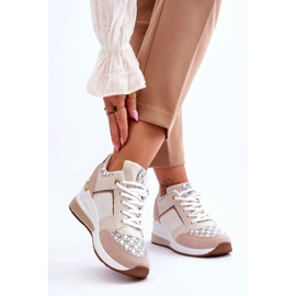 Wedge Sneakers för kvinnor Vit-Beige Nomera 2