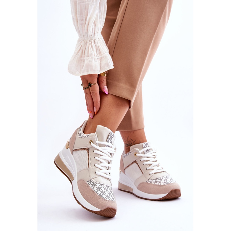 Wedge Sneakers för kvinnor Vit-Beige Nomera 2