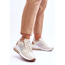 Fashionabla wedge sneakers för kvinnor Beige Jolly 2