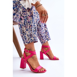 Eleganta Fuchsia Michele Sandaler På En Klack rosa 5