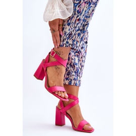 Eleganta Fuchsia Michele Sandaler På En Klack rosa 3