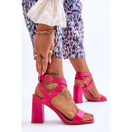 Eleganta Fuchsia Michele Sandaler På En Klack rosa 2