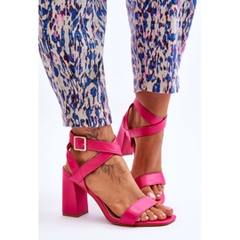 Eleganta Fuchsia Michele Sandaler På En Klack rosa 4