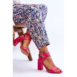 Eleganta Fuchsia Michele Sandaler På En Klack rosa 6