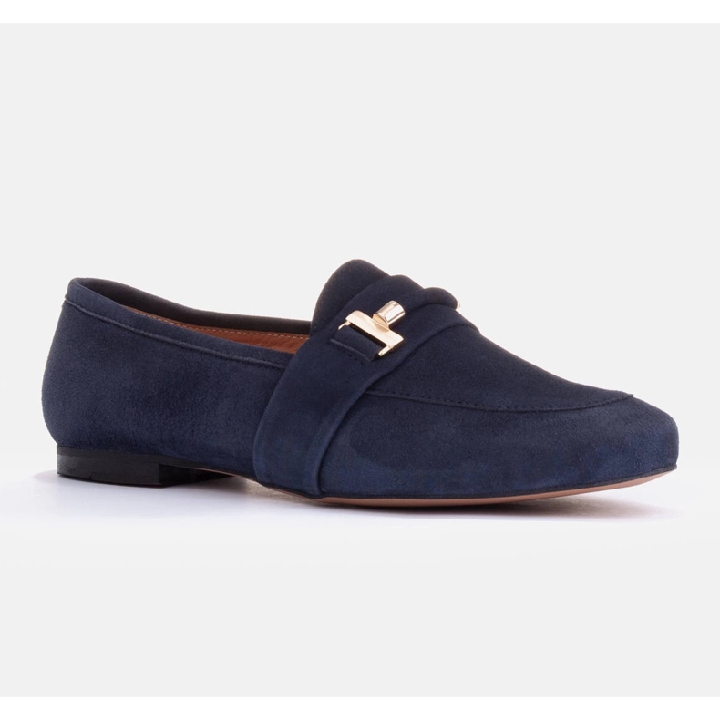 Marco Shoes Guldprydda loafers blå 1