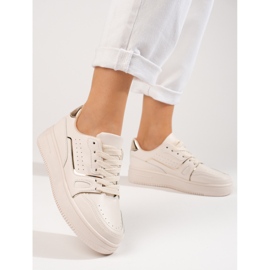 Beige sneakers för kvinnor på Shelovet-plattformen 1