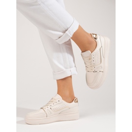 Beige sneakers för kvinnor på Shelovet-plattformen 2