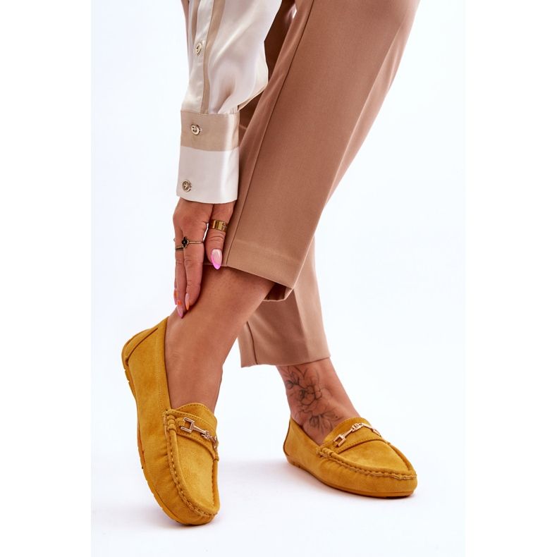 FJ1 Mocka Loafers Med Gul Eleina Ornament 2