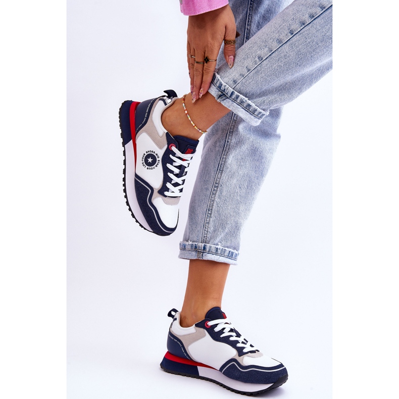 Dam Sneakers Memory Foam System Big Star LL274538 Vit-Marinblå 2