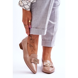 Vinceza Patent Loafers med låg klack Beige Asselia 1