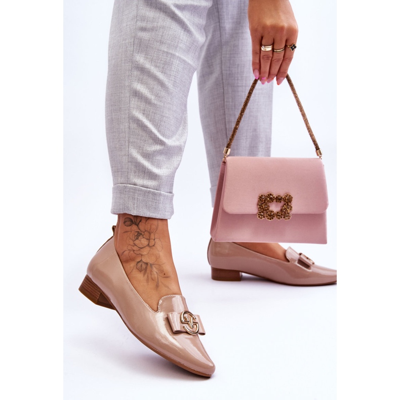 Vinceza Patent Loafers med låg klack Beige Asselia 2