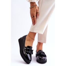 Vinceza Lackade Wedge Loafers Svart Semma 1