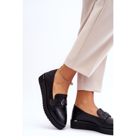 Vinceza Lågkil läder Loafers för kvinnor Svart Synthia 2