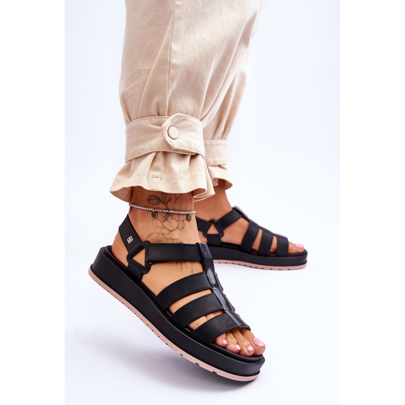 ZAXY Veganska kardborresandaler för kvinnor JJ285017 Svart 2