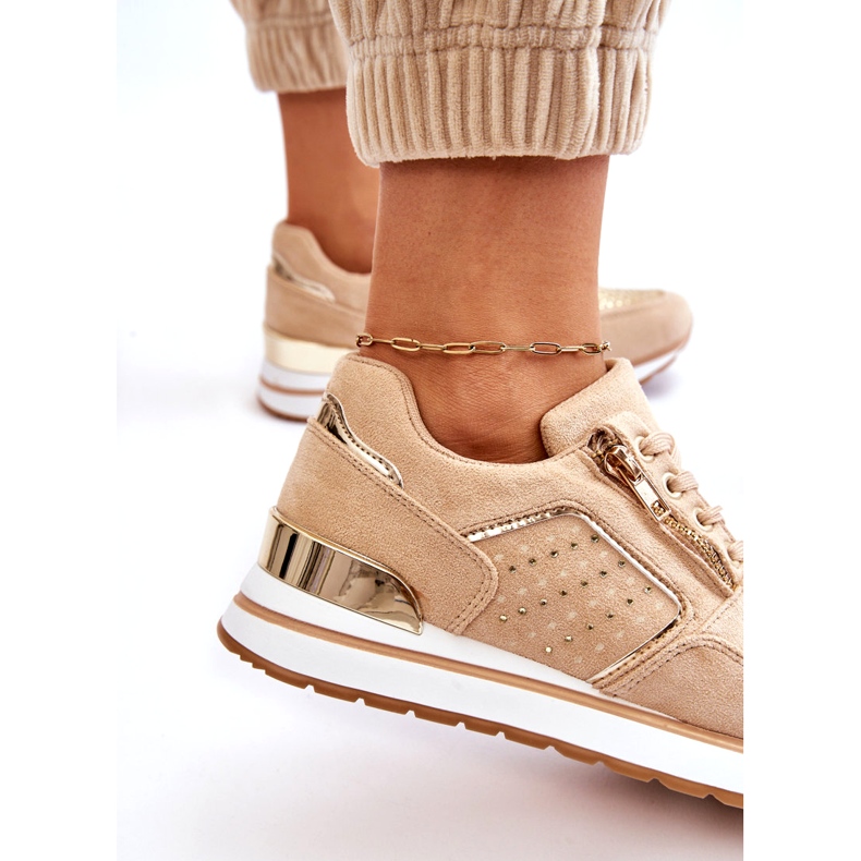 Marquiiz Adrea Damsportskor med dekorativ dragkedja Beige 3