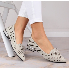 Genombrutna spetsiga damskor Jezzi ASA178-5 silver- 1