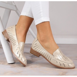 Genombrutna glänsande gyllene skor för kvinnor Potocki SZ12075 1